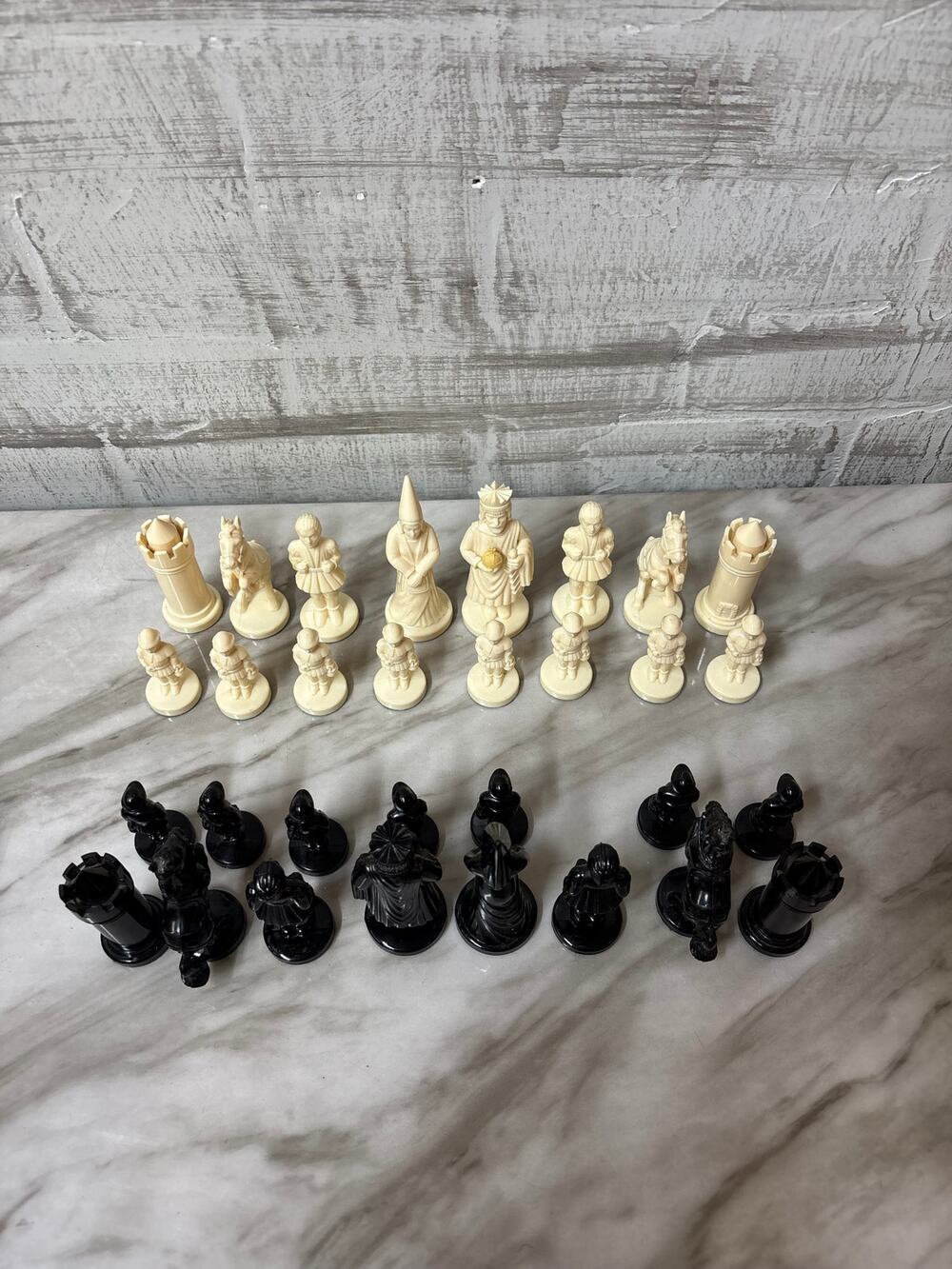 Vintage King Arthur Homas Ivora Chess Pieces Incomplete Set